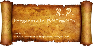 Morgenstein Pázmán névjegykártya